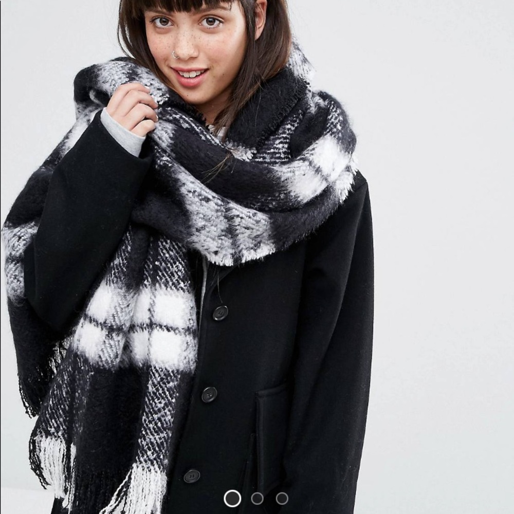 Monki Oversized Check Scarf